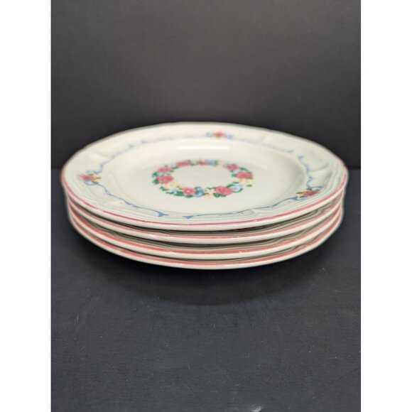 Tienshan Stoneware Cottage Floral 7 3/4 Inch Salad Plate Set of 4 - Picture 10 of 11